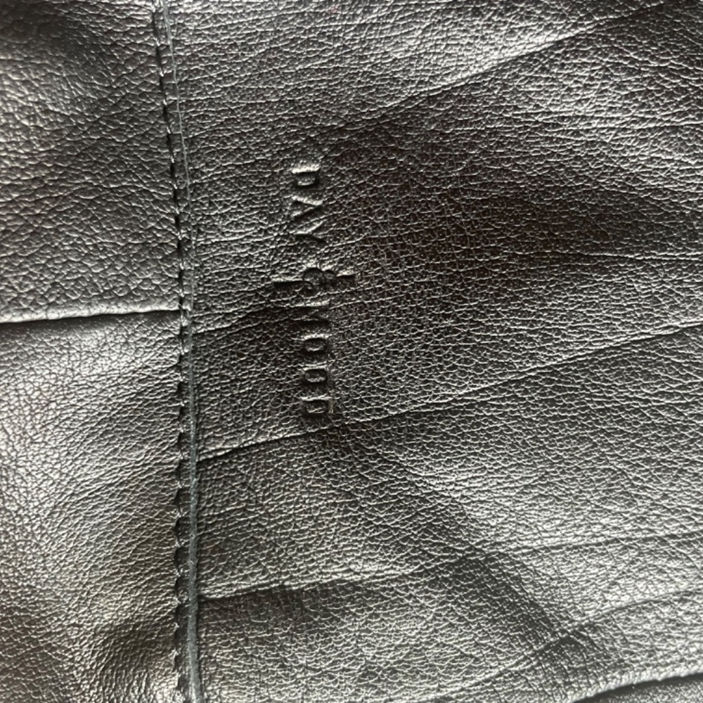 Anthropologie Black Leather Tote Satchel - Picture 3 of 5